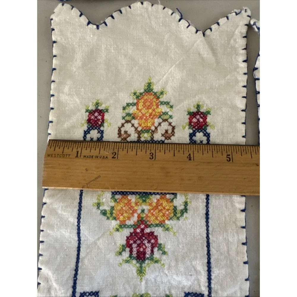 Vintage Handsewn Table Top Scarves Lot of 3 / 4 Napkins